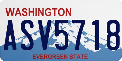 WA license plate ASV5718