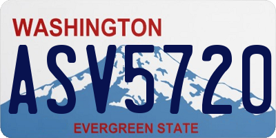 WA license plate ASV5720