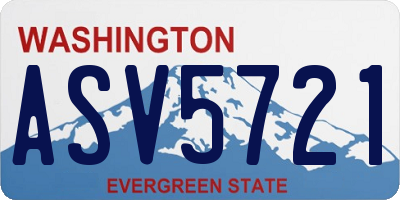 WA license plate ASV5721