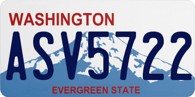 WA license plate ASV5722
