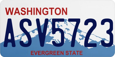WA license plate ASV5723