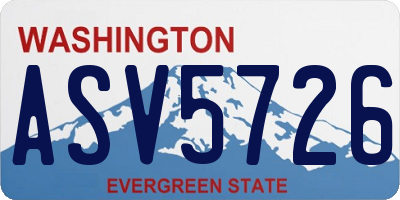 WA license plate ASV5726