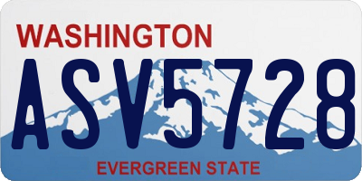 WA license plate ASV5728