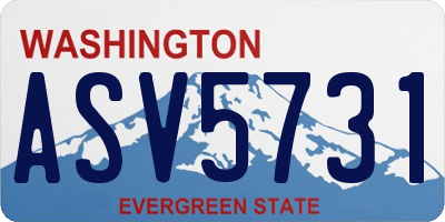WA license plate ASV5731