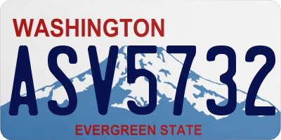 WA license plate ASV5732