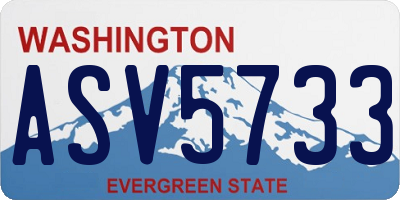 WA license plate ASV5733