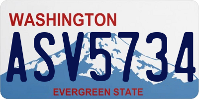WA license plate ASV5734