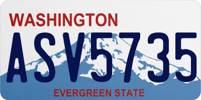 WA license plate ASV5735