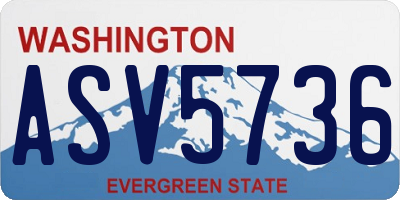 WA license plate ASV5736