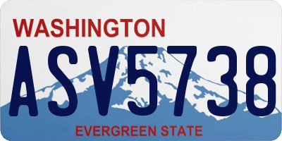 WA license plate ASV5738