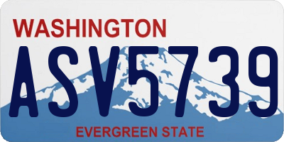 WA license plate ASV5739