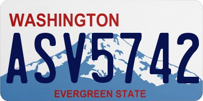 WA license plate ASV5742