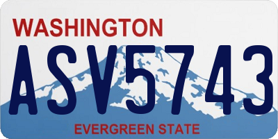 WA license plate ASV5743