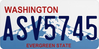 WA license plate ASV5745