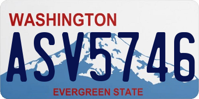 WA license plate ASV5746