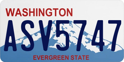 WA license plate ASV5747