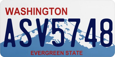 WA license plate ASV5748