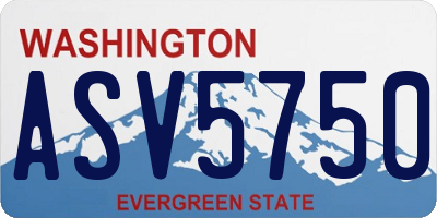 WA license plate ASV5750