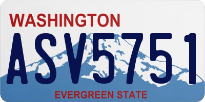 WA license plate ASV5751