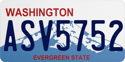 WA license plate ASV5752