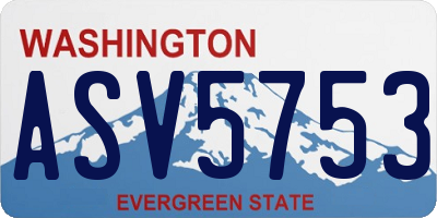WA license plate ASV5753