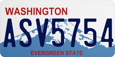 WA license plate ASV5754