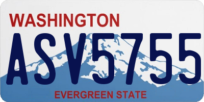 WA license plate ASV5755
