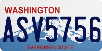 WA license plate ASV5756