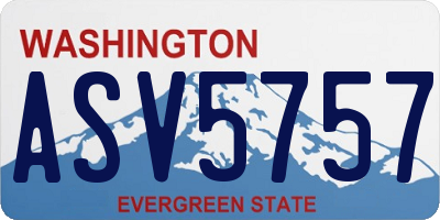 WA license plate ASV5757