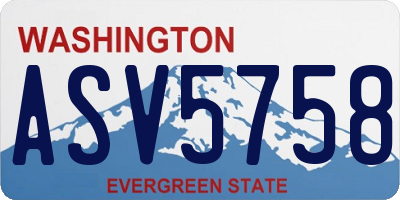 WA license plate ASV5758