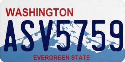 WA license plate ASV5759