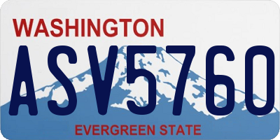 WA license plate ASV5760
