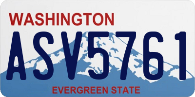 WA license plate ASV5761