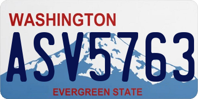 WA license plate ASV5763