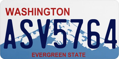 WA license plate ASV5764