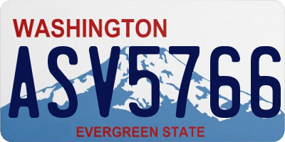 WA license plate ASV5766