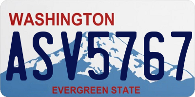 WA license plate ASV5767