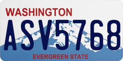 WA license plate ASV5768