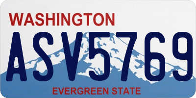 WA license plate ASV5769
