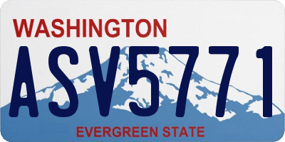 WA license plate ASV5771