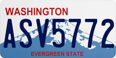 WA license plate ASV5772