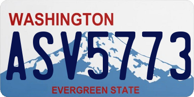 WA license plate ASV5773
