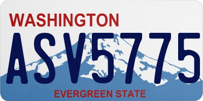 WA license plate ASV5775