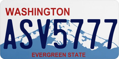 WA license plate ASV5777