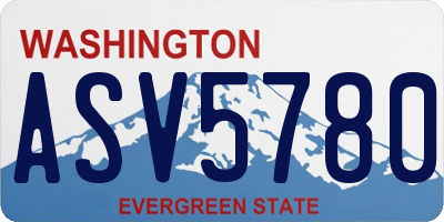 WA license plate ASV5780