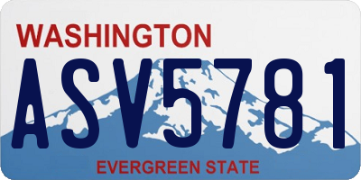 WA license plate ASV5781