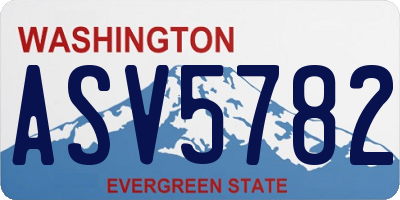 WA license plate ASV5782