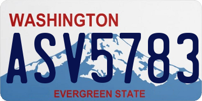 WA license plate ASV5783