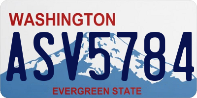 WA license plate ASV5784