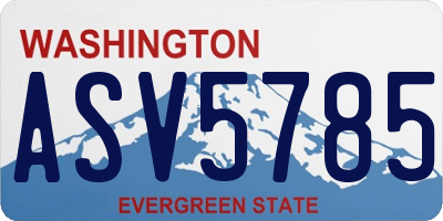 WA license plate ASV5785